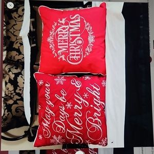2 Lovely Red holiday pillows